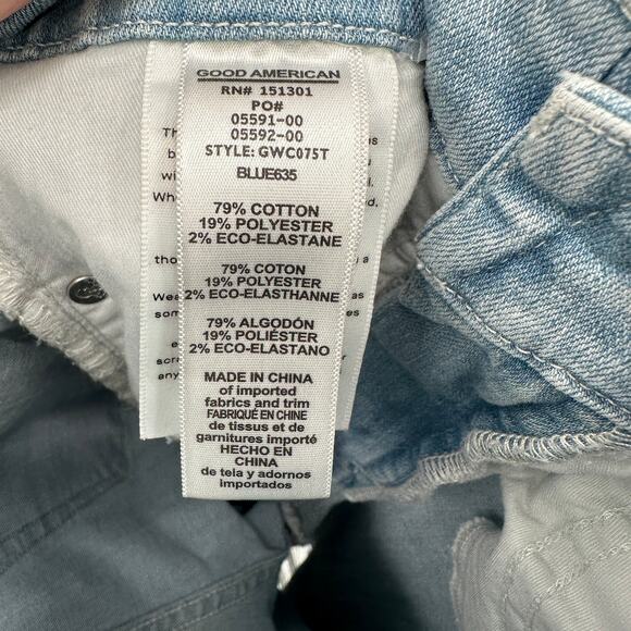 GOOD AMERICAN NWT Good Waist Skinny Distressed Crop Jeans in Blue635 // 6 - Picture 8 of 11